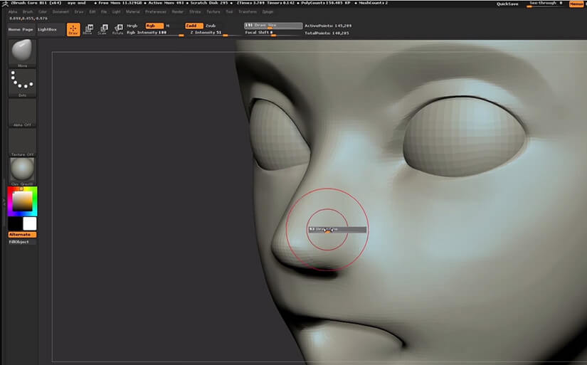 ZBrushCore Часть 3 - нос и уши со Steve James